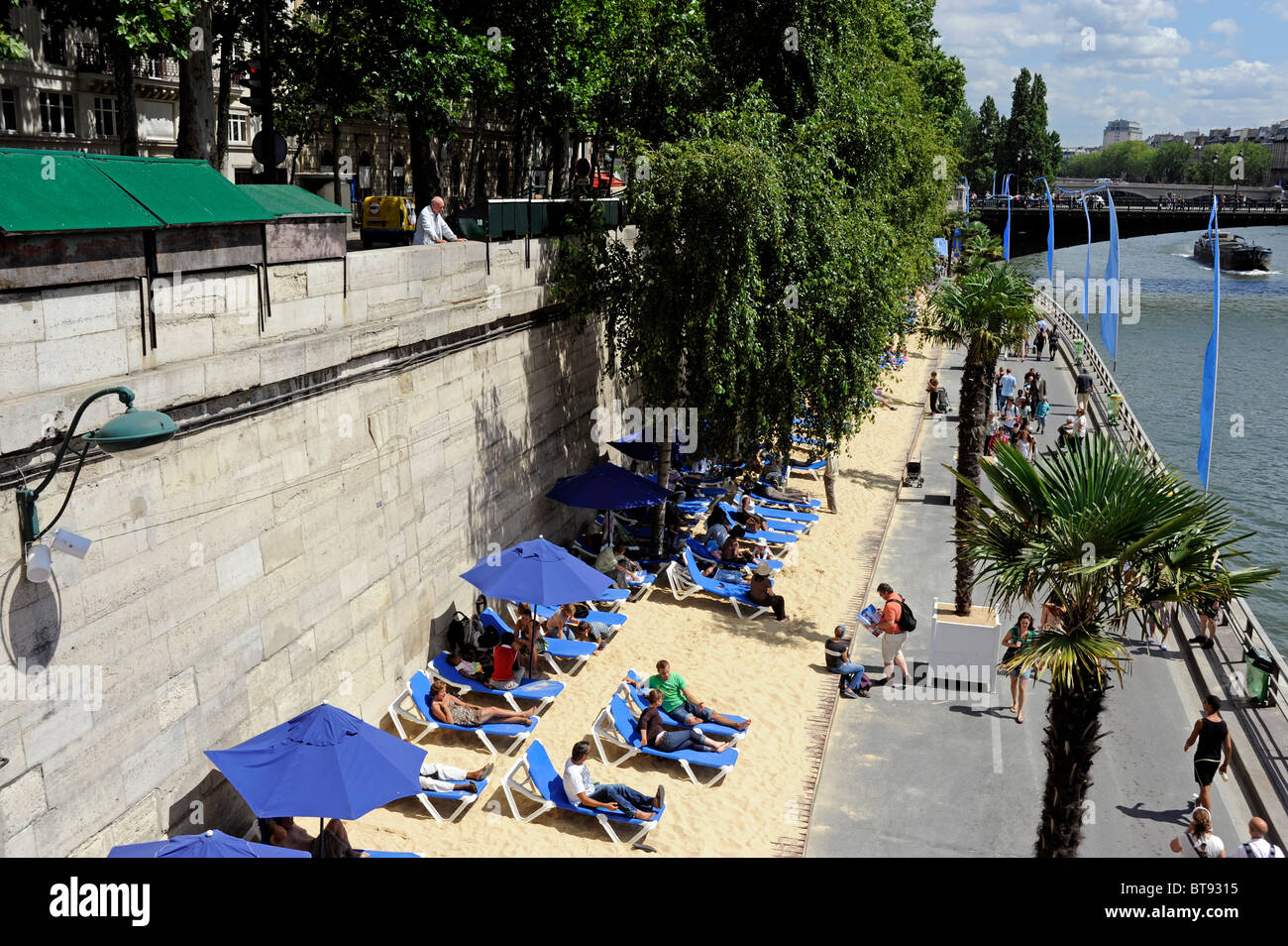 Paris Plage,Seine,France,Paris Plage Banque D'Images