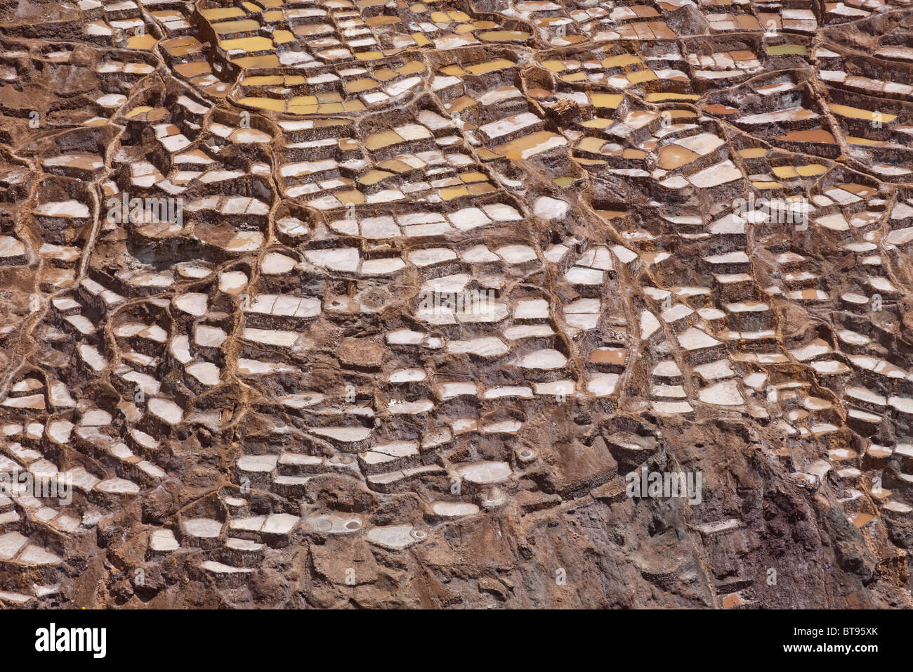 Mines de sel de Mara, le Pérou, Amérique du Sud Banque D'Images