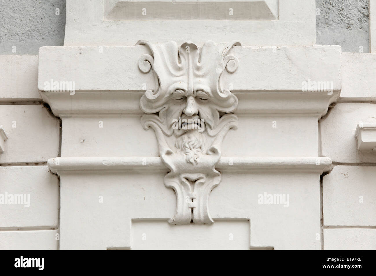Visage sur la façade dans la cour du Palais Esterházy, Eisenstadt, Burgenland, Autriche, Europe Banque D'Images