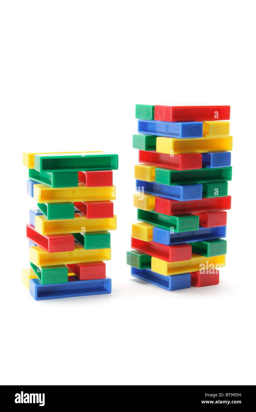 Des piles de blocs de construction Banque D'Images