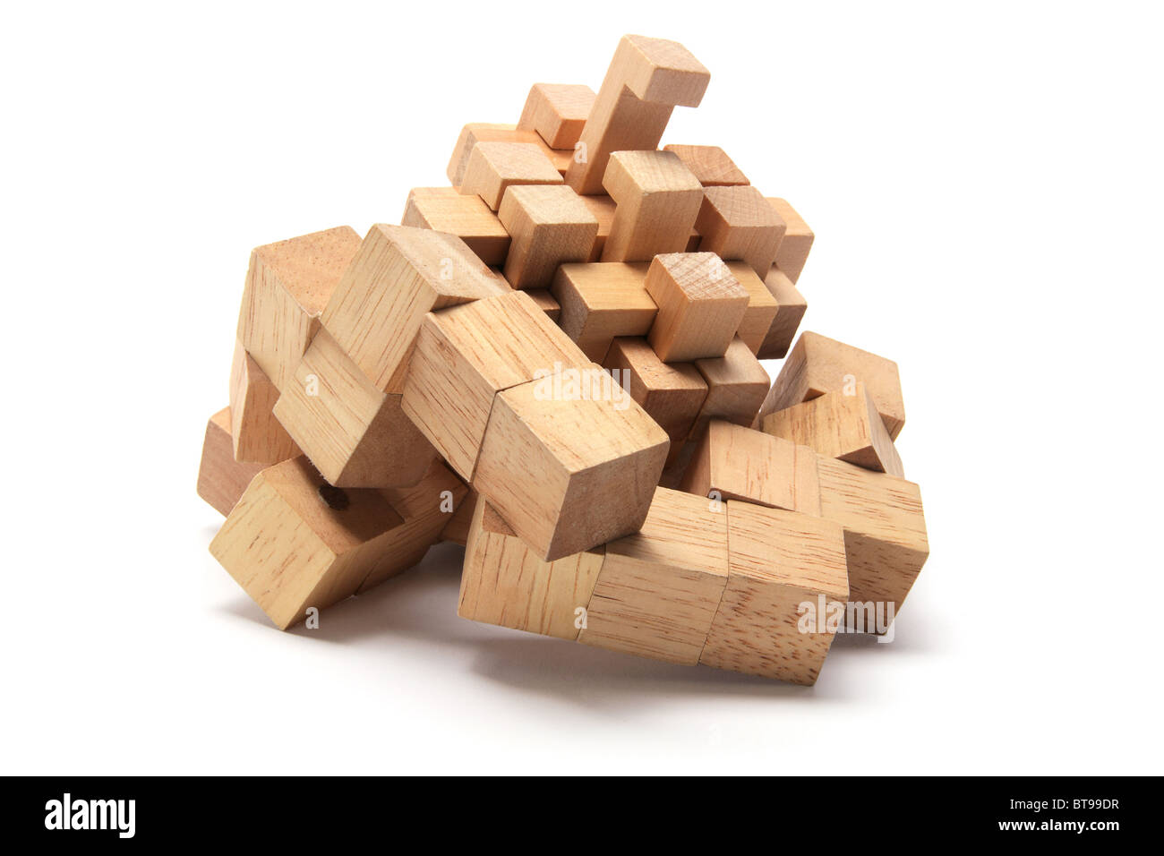 Puzzle en bois 3D Banque D'Images