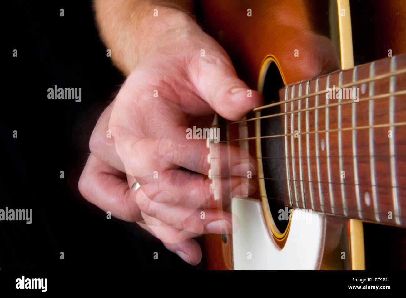 Cordes de guitare Banque D'Images