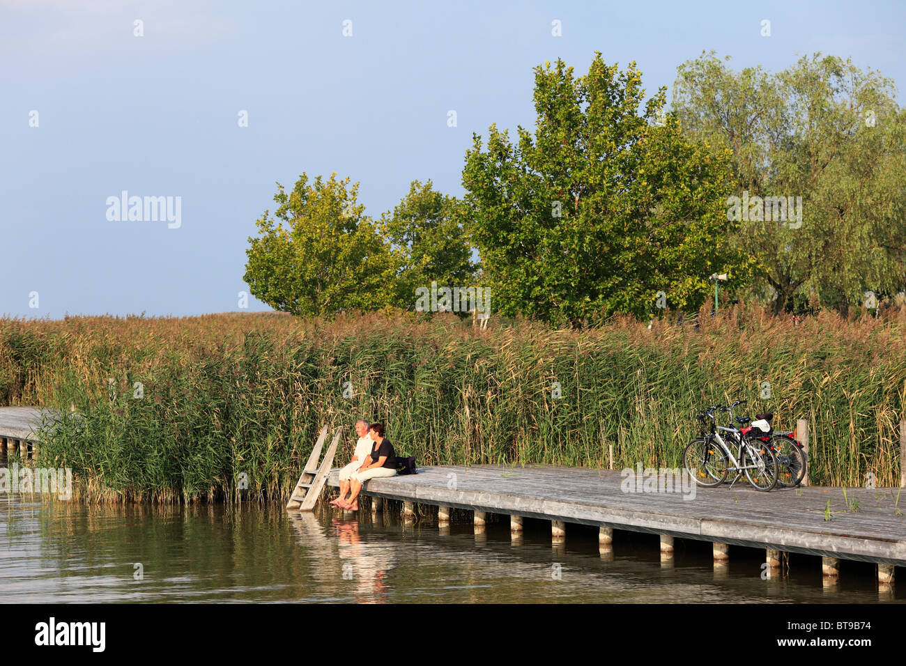 Le lac de Neusiedl, Burgenland, Autriche, Europe Banque D'Images