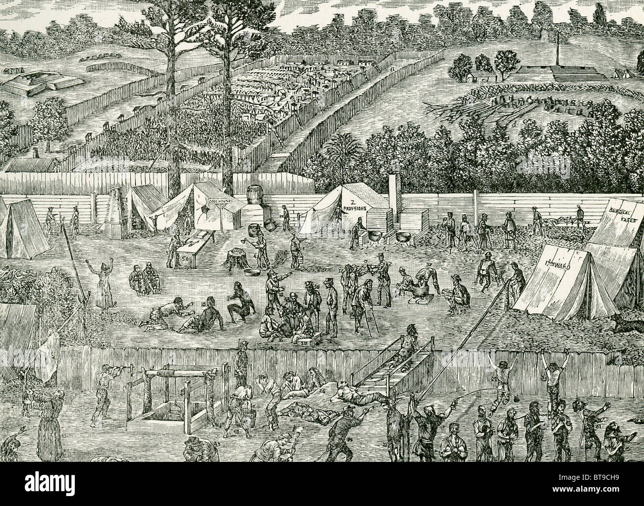 La prison d'Andersonville (Camp Sumter) a été utilisé par la Confédération pendant la guerre civile américaine (1861-1865) pour maintenir l'Union européenne les prisonniers. Banque D'Images