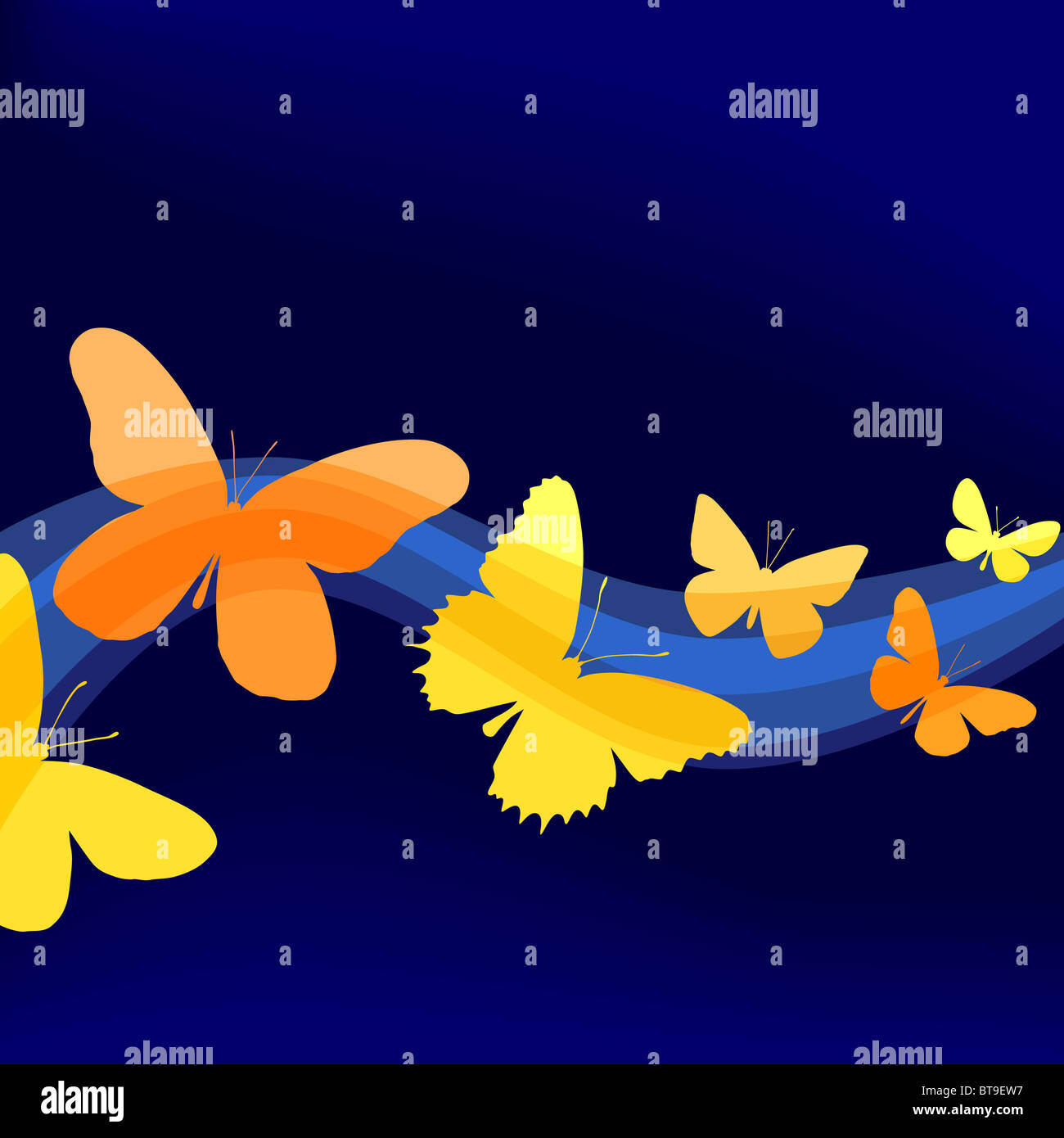 Illustration de l'arrière-plan des formes de papillon Banque D'Images