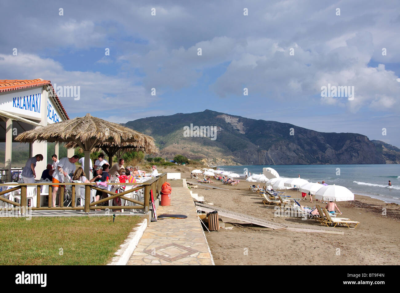 La plage de Kalamaki, Kalamaki, Zante, îles Ioniennes, Grèce Banque D'Images