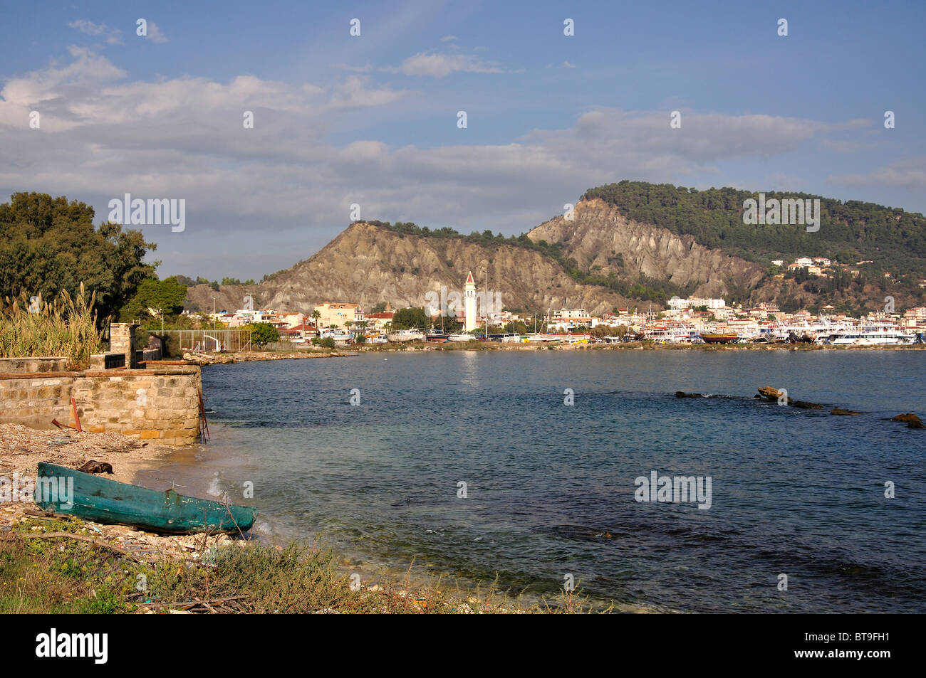 Ville et vue sur le port, la ville de Zakynthos, Zante, îles Ioniennes, Grèce Banque D'Images