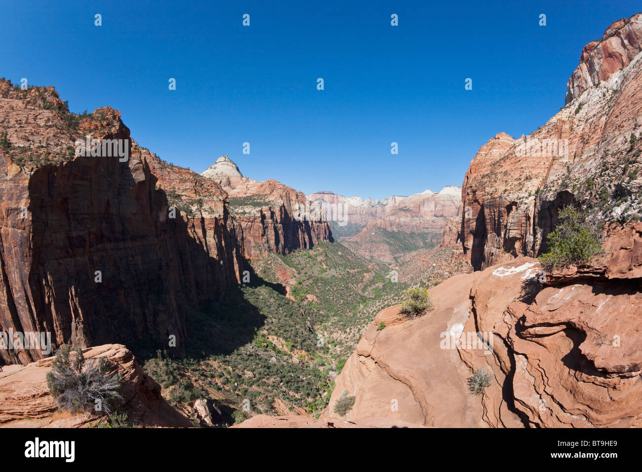 Lookout point, Canyon Overlook, Zion National Park, Utah, USA Banque D'Images