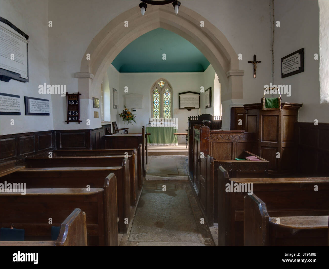 Alton Barnes Wiltshire intérieur de l'église St Mary Banque D'Images