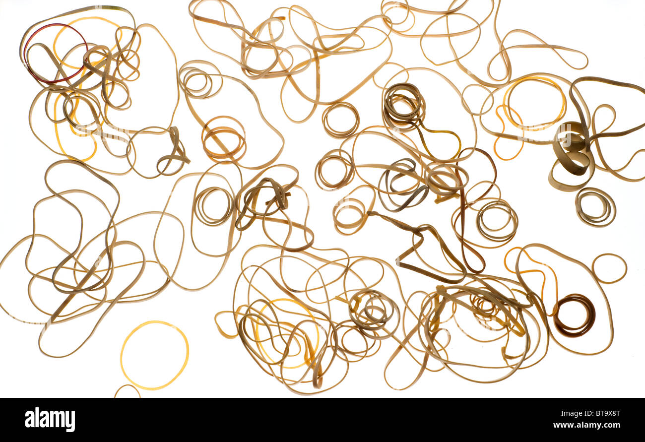 Les bandes en caoutchouc élastique Banque D'Images