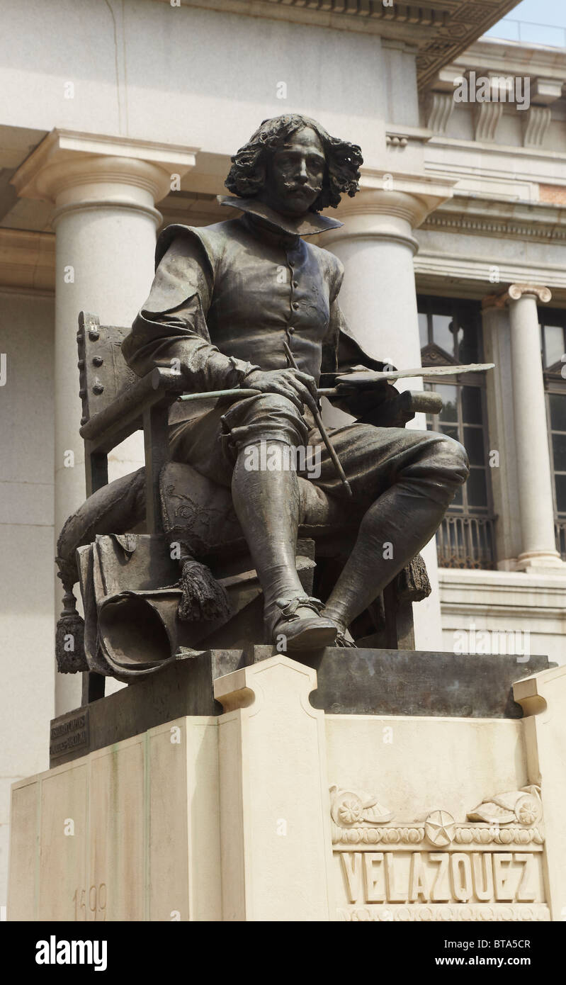 Velazquez statue au musée du Prado Madrid Espagne Banque D'Images