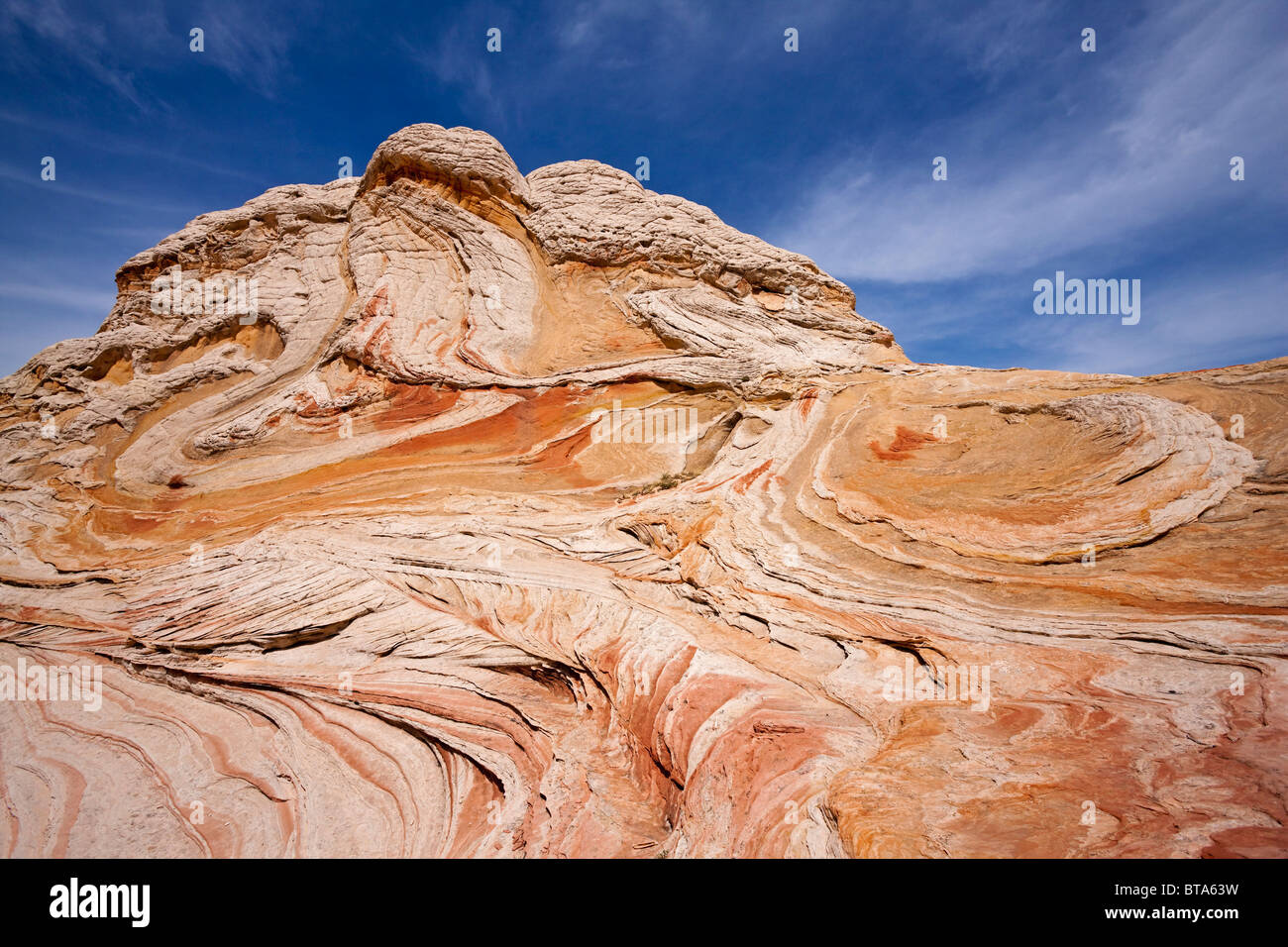 Formation de roche coloré blanc, poche, Paria Plateau, Vermilion Cliffs Natural Monument, Arizona, l'Amérique, United States Banque D'Images