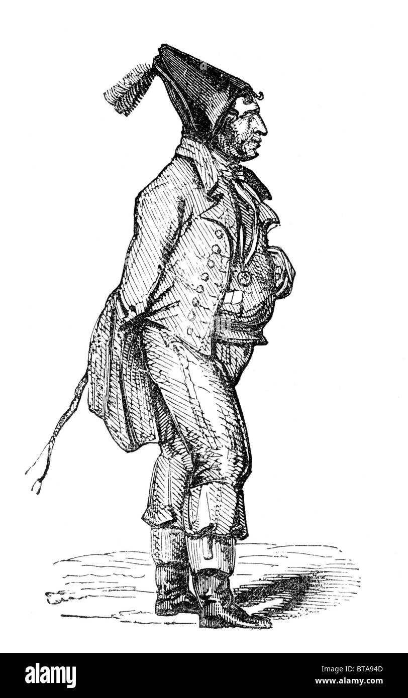 James (Jimmy) Gordon ; 19e siècle célèbre Cambridge solliciteur ; noir et blanc Illustration tirée du livre de William Hone quotidienne Banque D'Images
