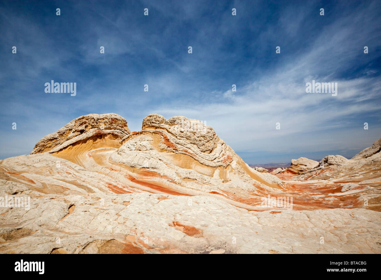 Formation de roche coloré blanc, poche, Paria Plateau, Vermilion Cliffs Natural Monument, Arizona, l'Amérique, United States Banque D'Images