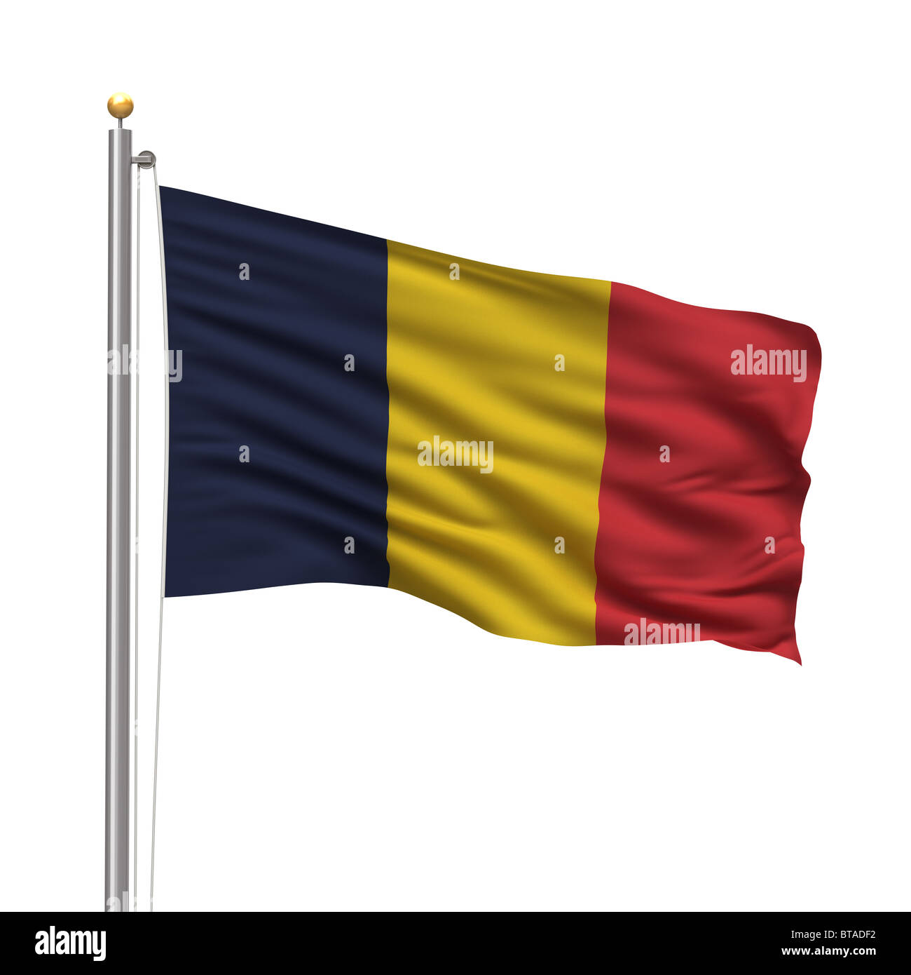 Drapeau du Tchad Banque D'Images