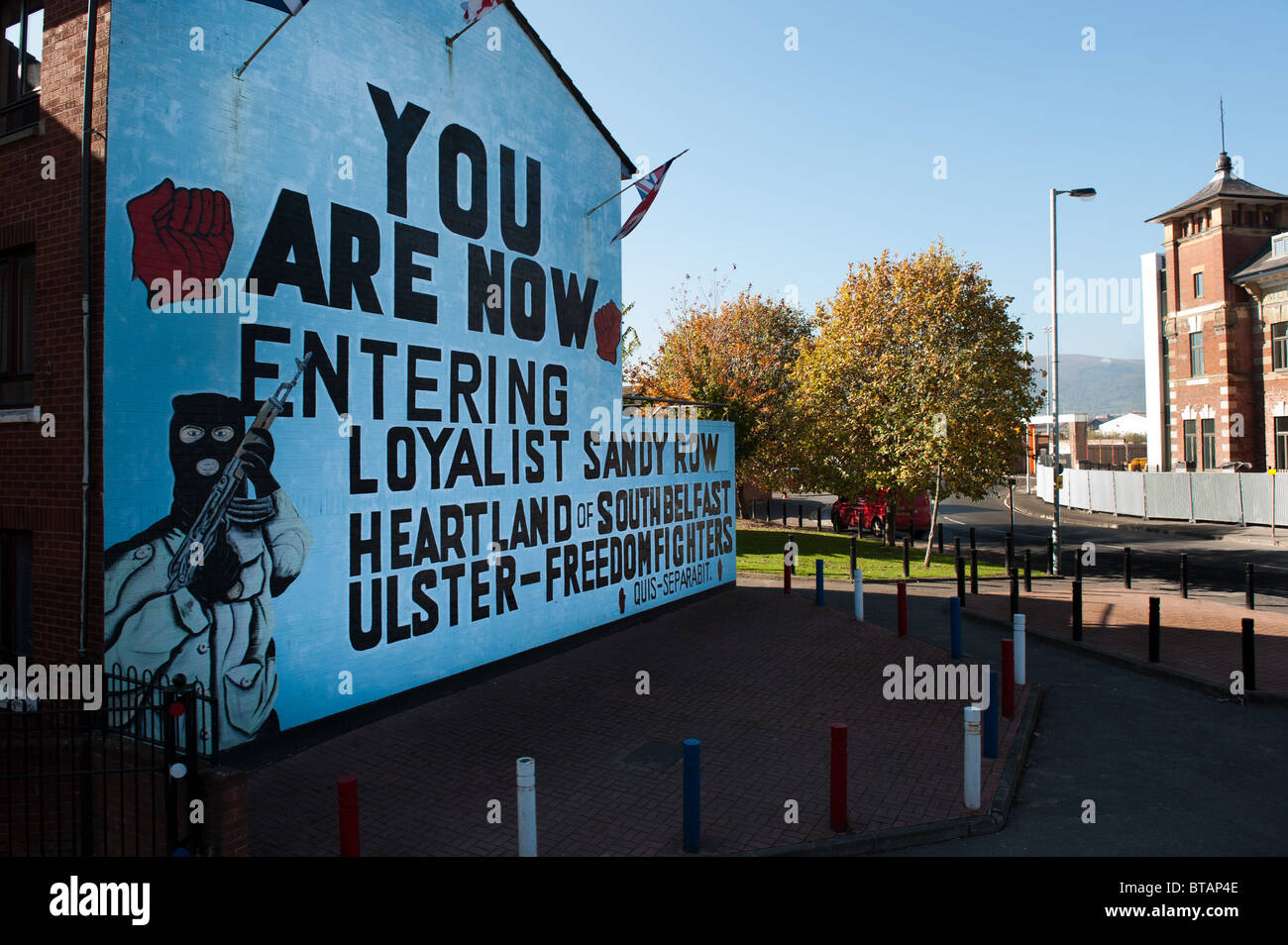 Peintures murales dans la Falls Road, Belfast, en Irlande du Nord Banque D'Images