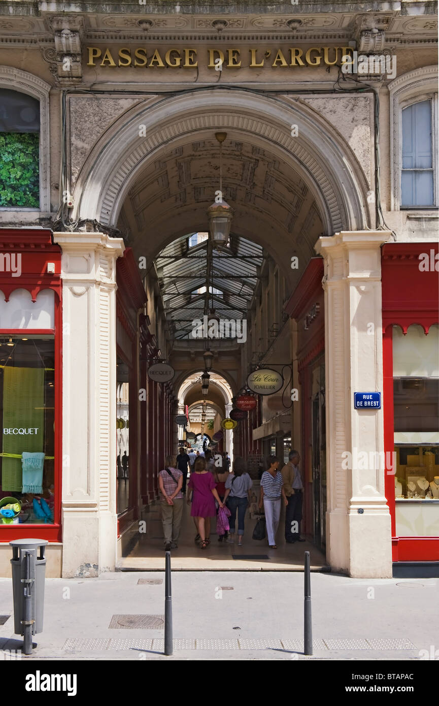 Galerie marchande Passage de l'Argue, Lyon, France Banque D'Images