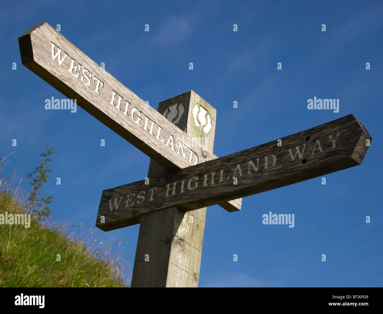 West Higland Way sign, Ecosse Banque D'Images