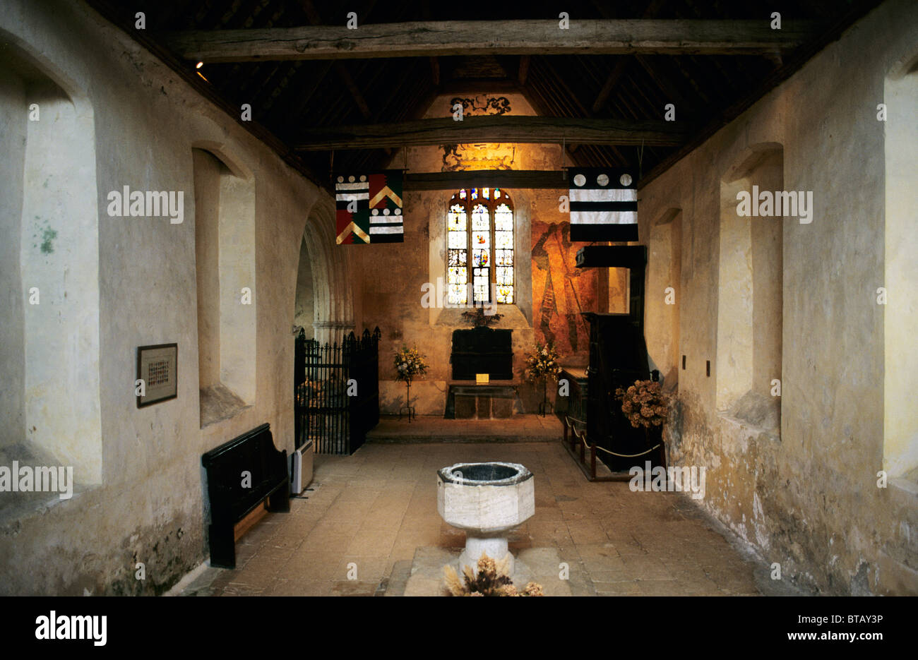 Farleigh Hungerford chapelle du château, l'intérieur Somerset English chapelles châteaux médiévaux England UK Banque D'Images