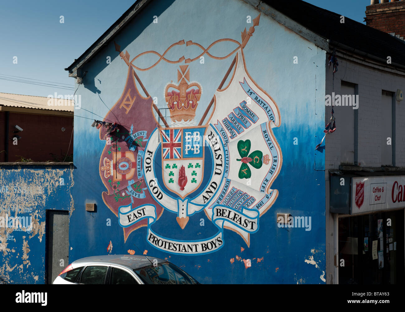 Fresque politique à Belfast, en Irlande du Nord Banque D'Images