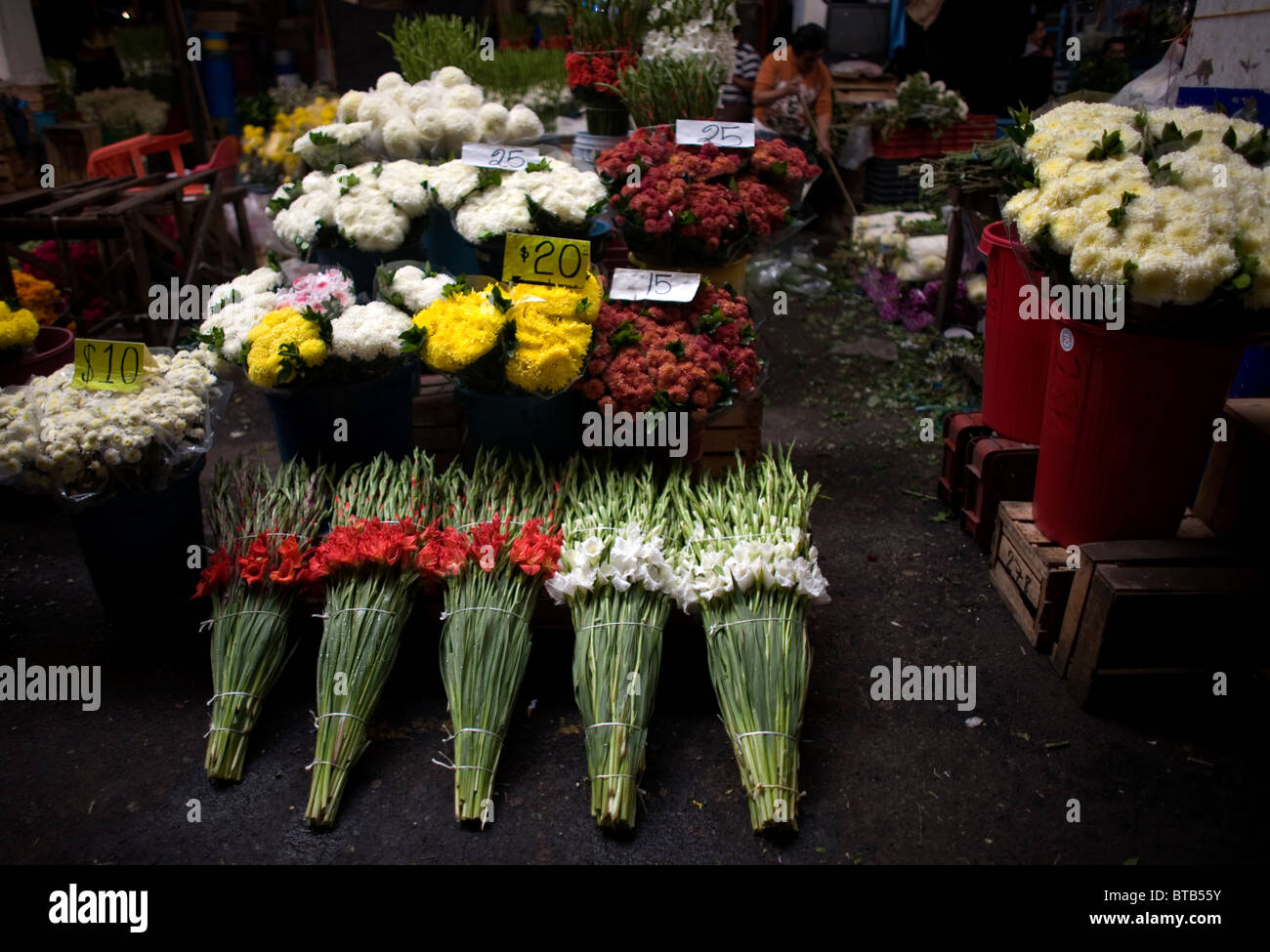 La Jamaïque Marché aux Fleurs dans la ville de Mexico, le 25 octobre 2010. Banque D'Images