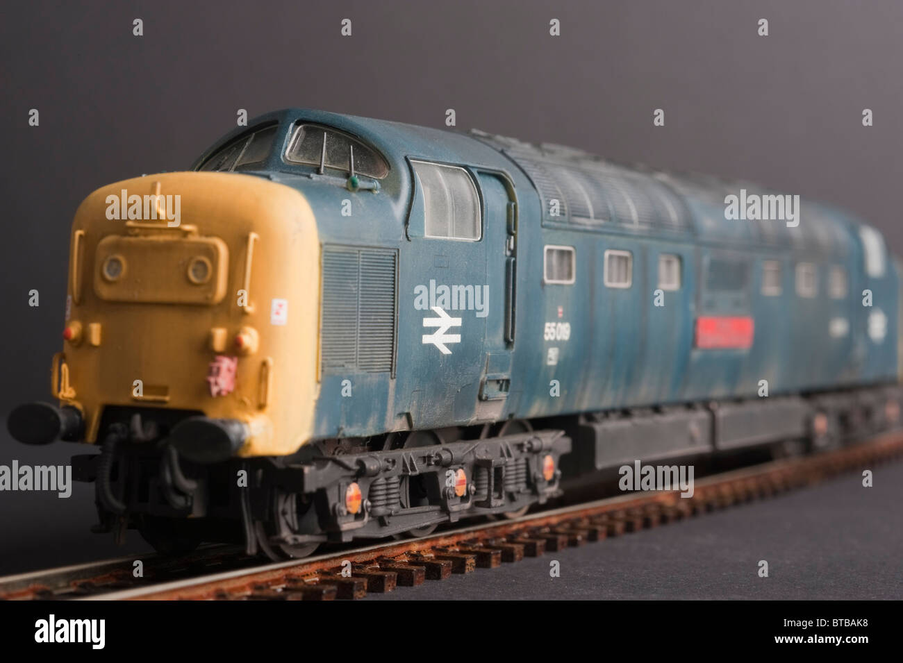 Locomotive Diesel de la classe 55 Deltic, Royal Highland Fusiliers, BR Blue Livery Banque D'Images