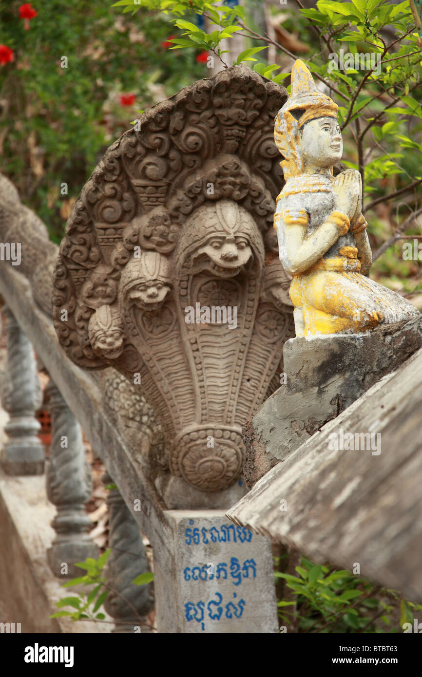 Entrée de la grotte de Phnom chhnork, à Kampot, Cambodge Banque D'Images