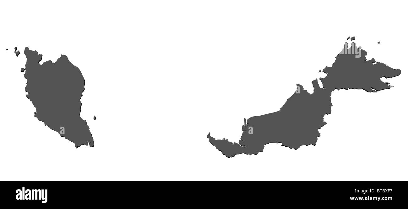 Carte de la Malaisie Banque D'Images
