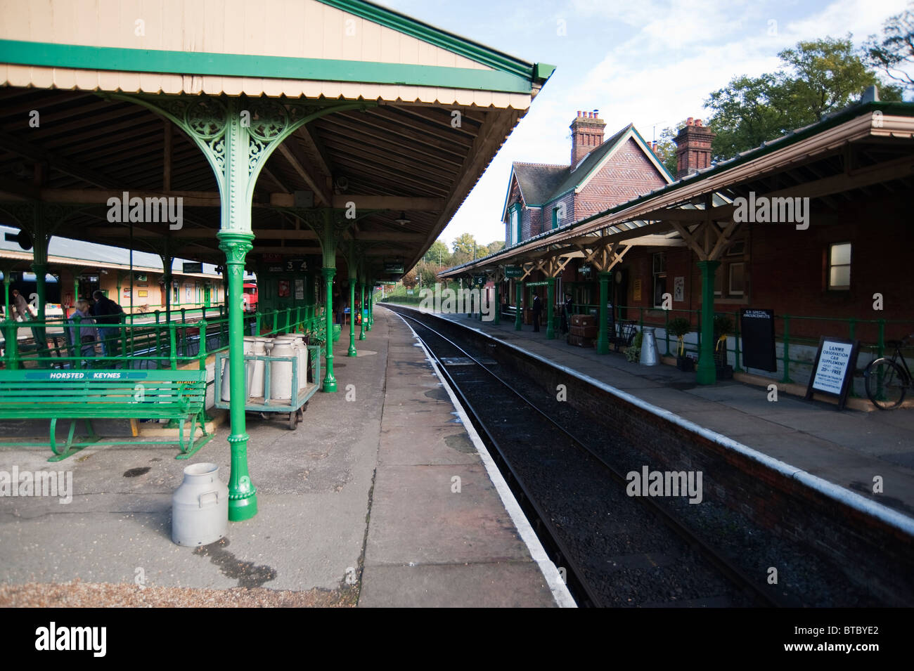 Horsted Keynes Bluebell Railway Station, plate-forme, Sussex, Angleterre Banque D'Images