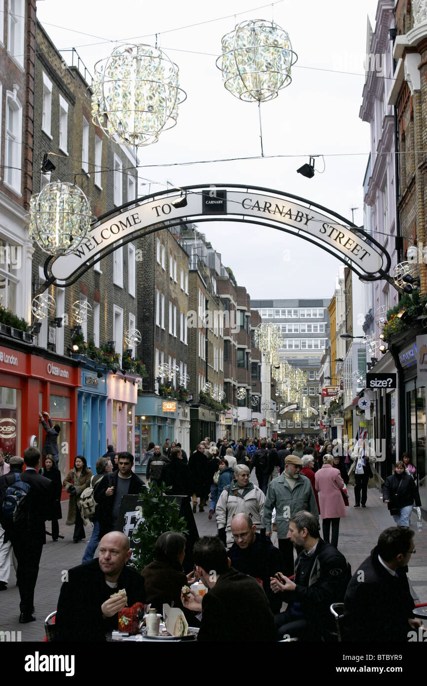 Carnaby Street en hiver Banque D'Images