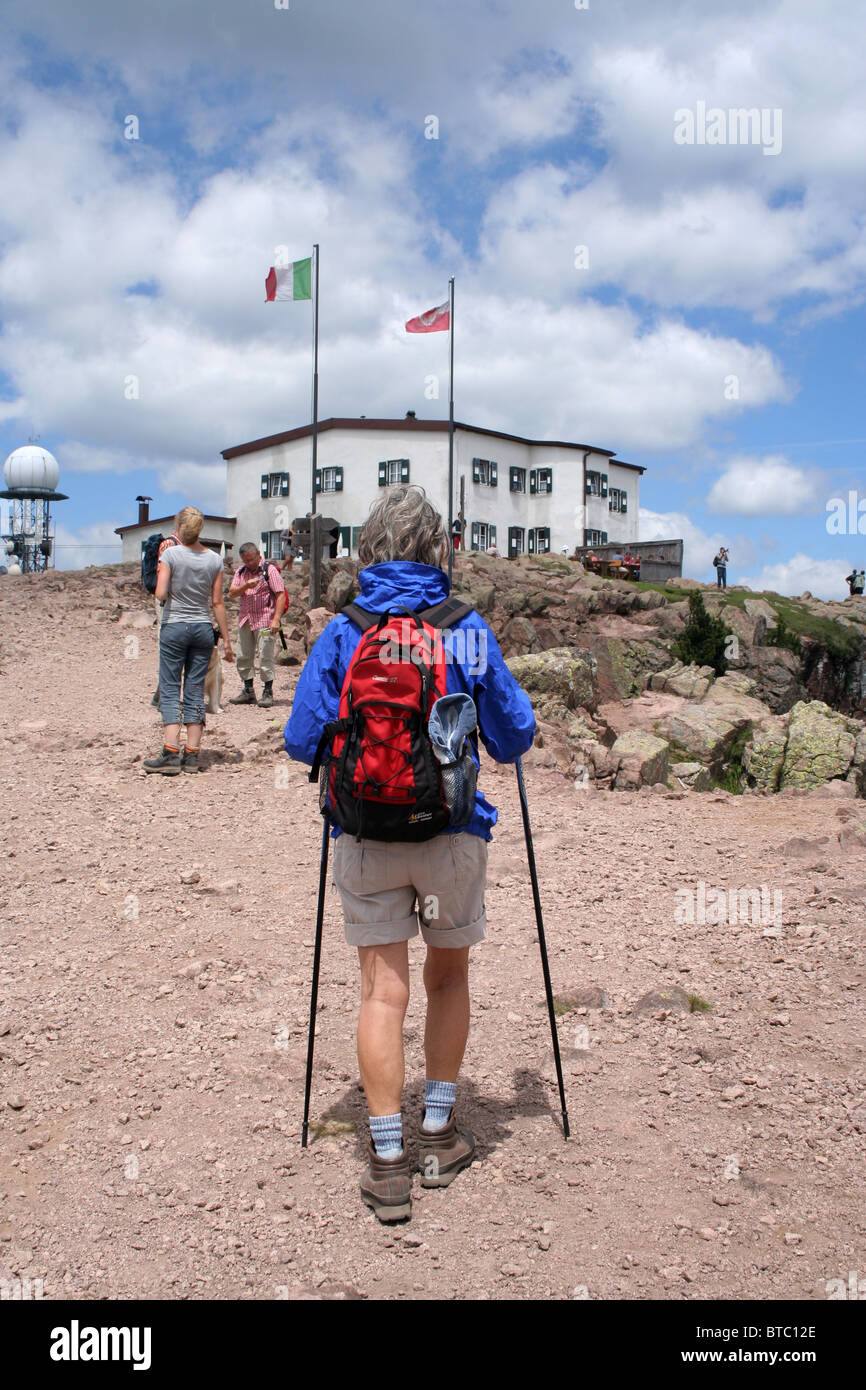 Près de Rifugio del Corno Walker Renon Banque D'Images