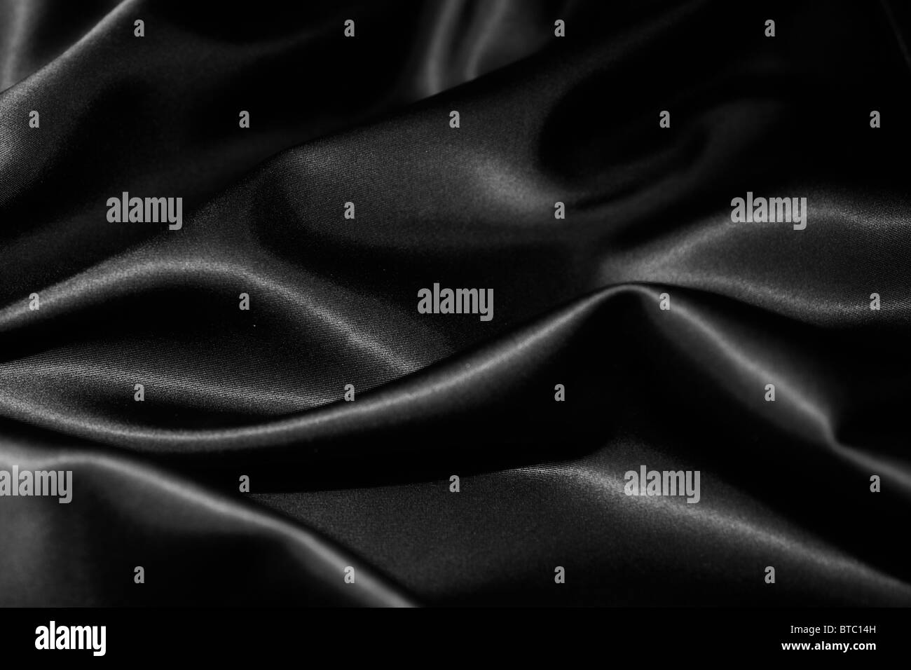 Texture d'une soie noire. Banque D'Images