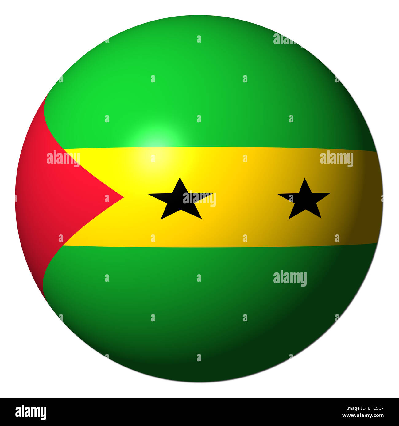 Sao Tomé-sphère du pavillon isolé sur blanc illustration Banque D'Images