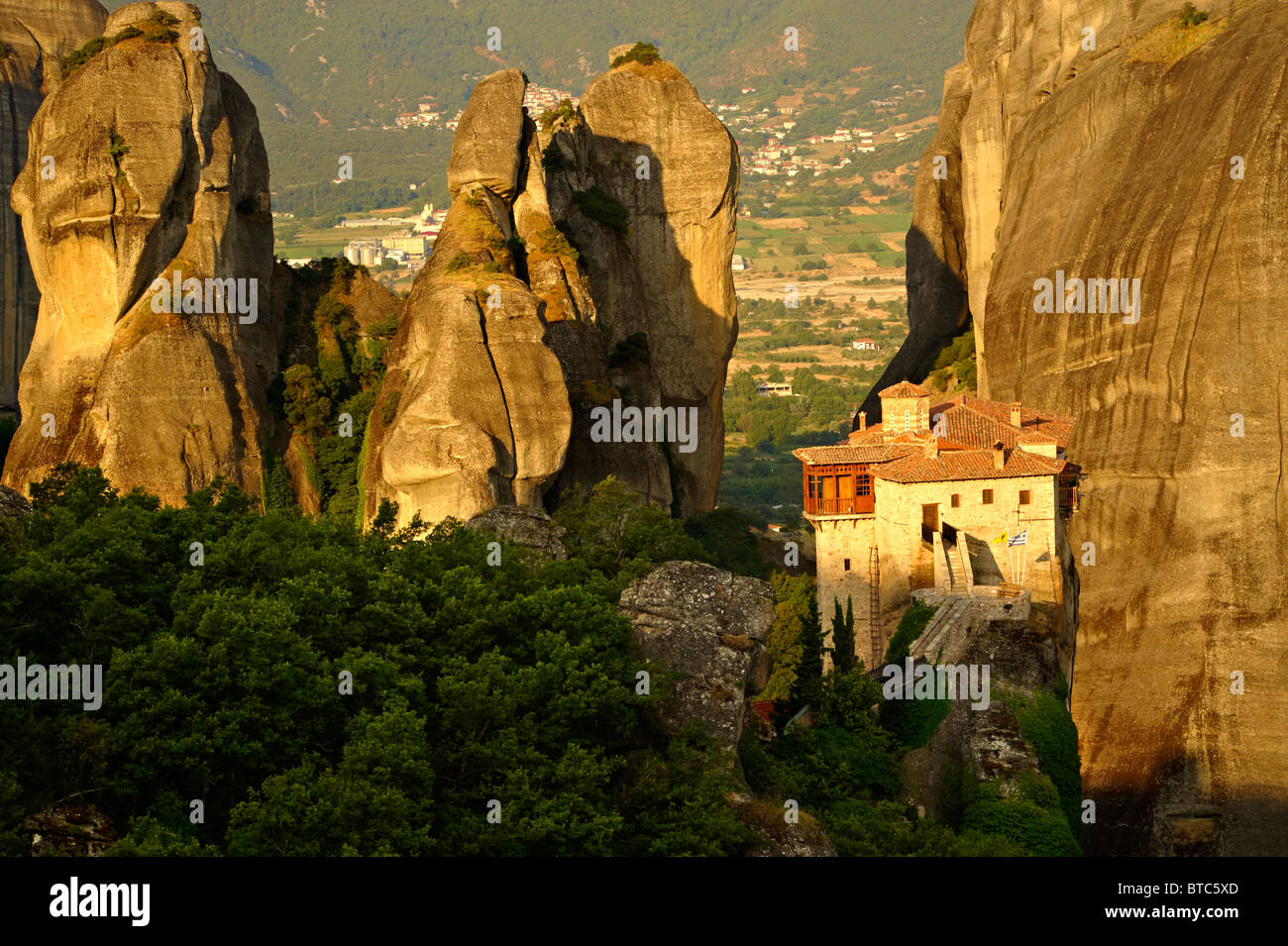 Monastère orthodoxe grec de Rosanou, montagnes, les Météores Grèce Banque D'Images