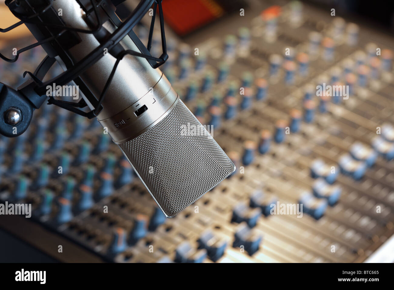 Microphone de studio d'enregistrement Banque D'Images