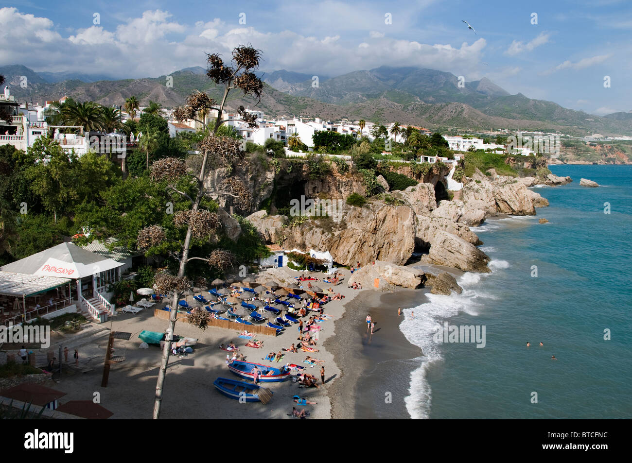 Nerja ( ) Ville de plage Mer Méditerranée Espagne Banque D'Images