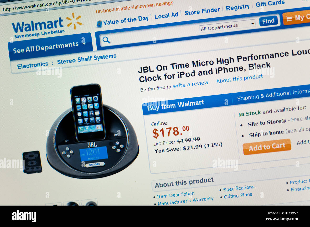 Magasin Walmart site web en ligne Banque D'Images