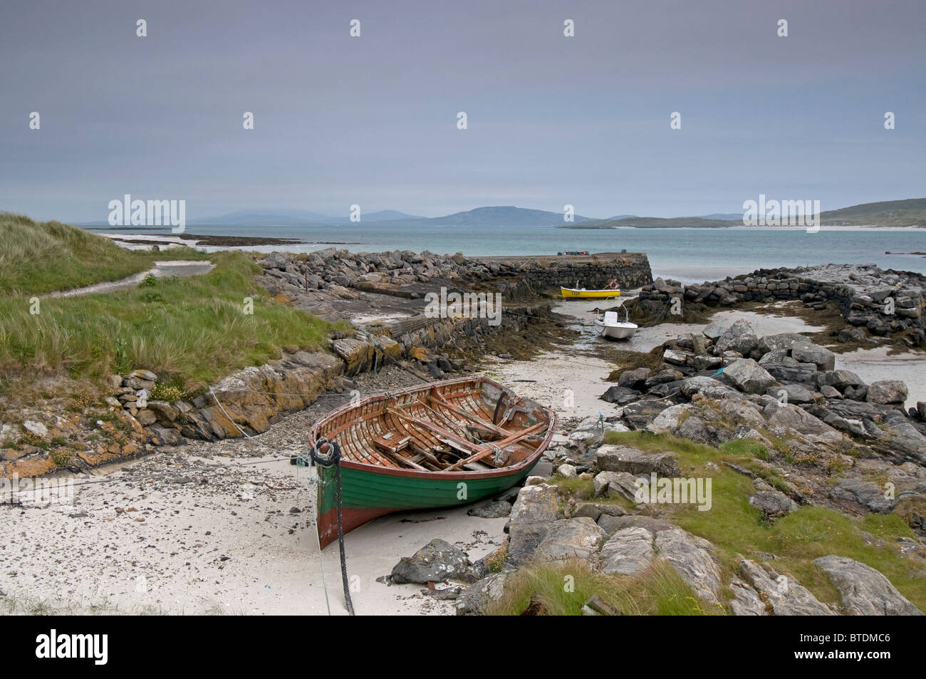 Port d'Eoligarry, Point de survie, à l'île de Barra Hébrides en Écosse. 6880 SCO Banque D'Images