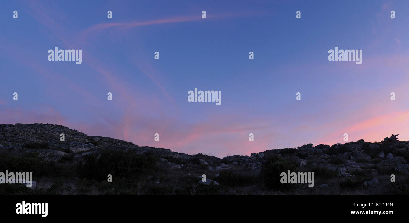 Vue panoramique d'un coucher du soleil Banque D'Images