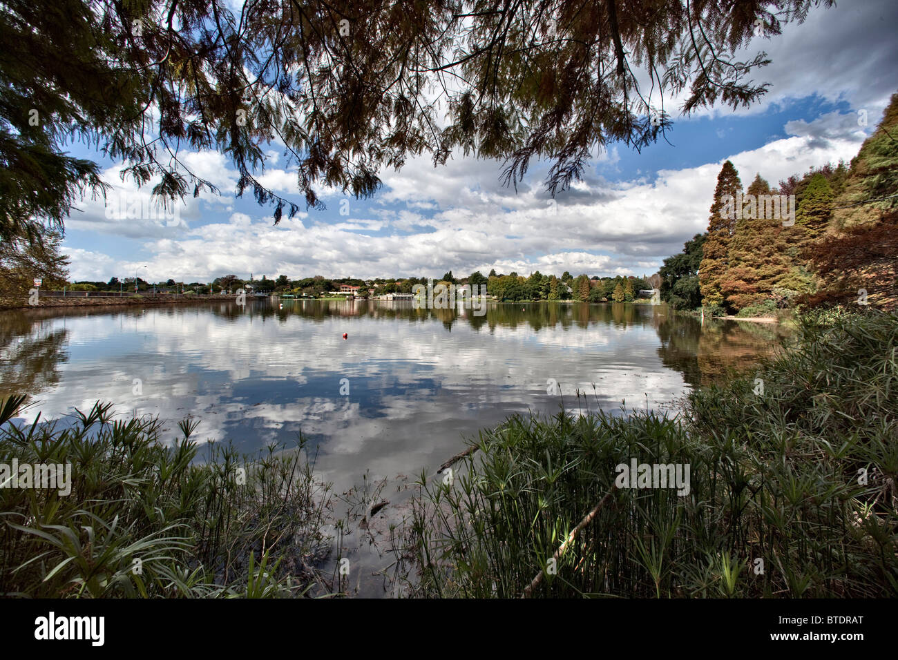Vue panoramique sur Emmerentia Dam Banque D'Images