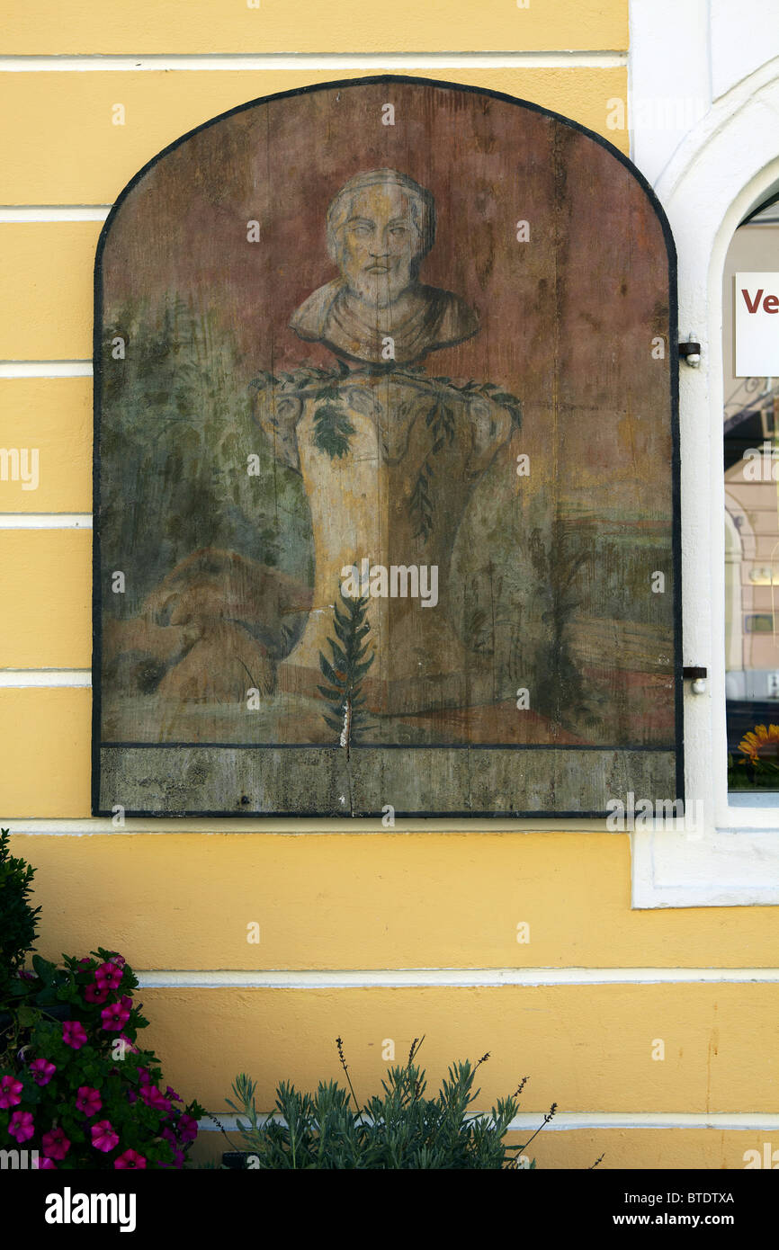 Volets avec l'ancienne peinture, Melk, Autriche Banque D'Images