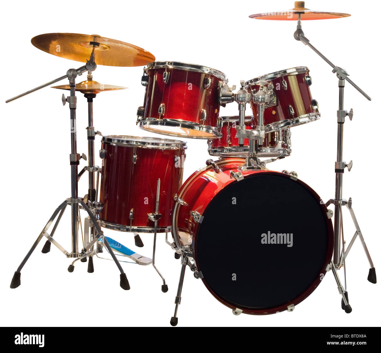 Ensemble de batterie rouge isolé avec clipping path Banque D'Images