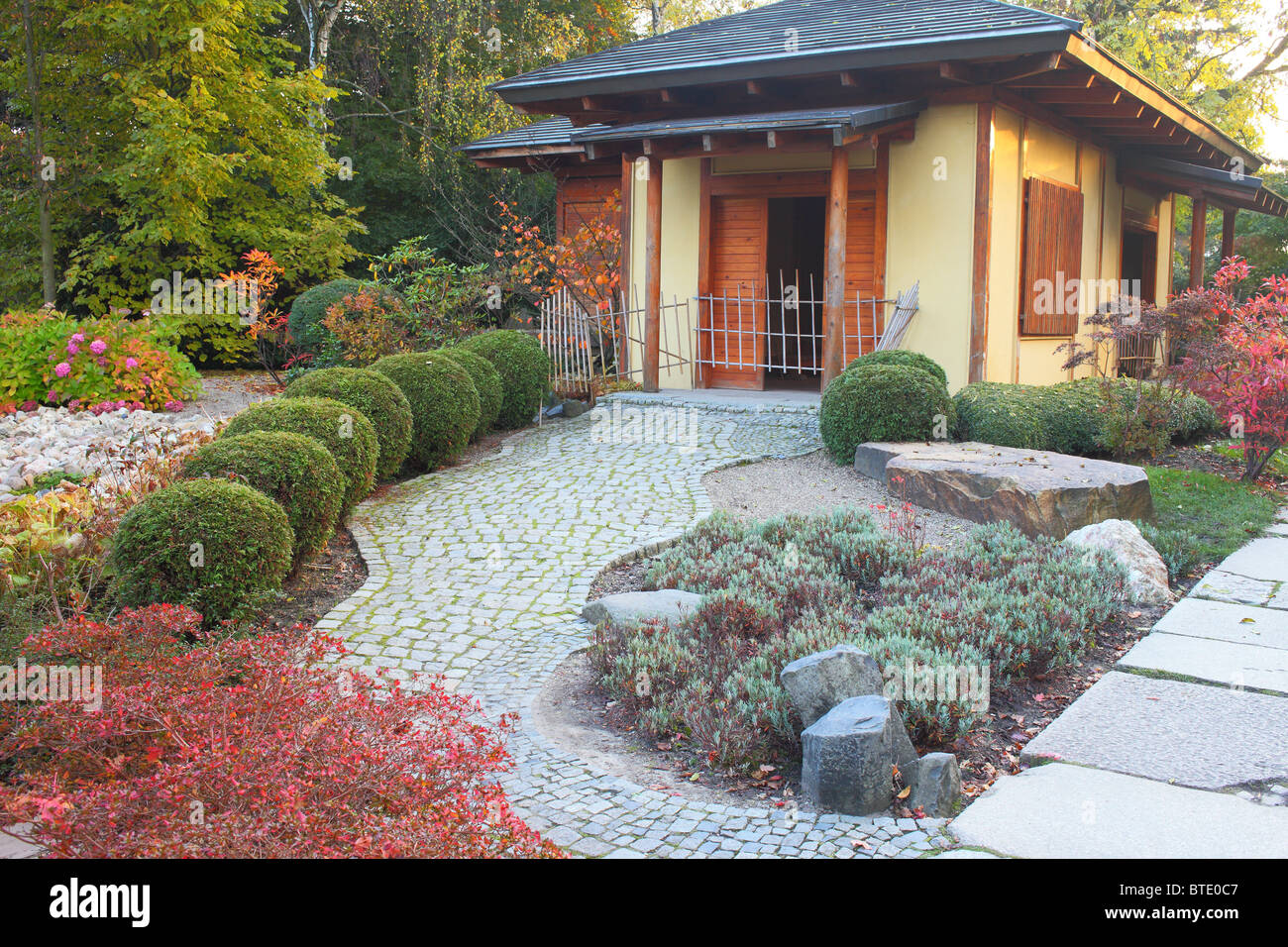 Jardin japonais d'Automne Couleurs d'automne Wroclaw Pologne Banque D'Images