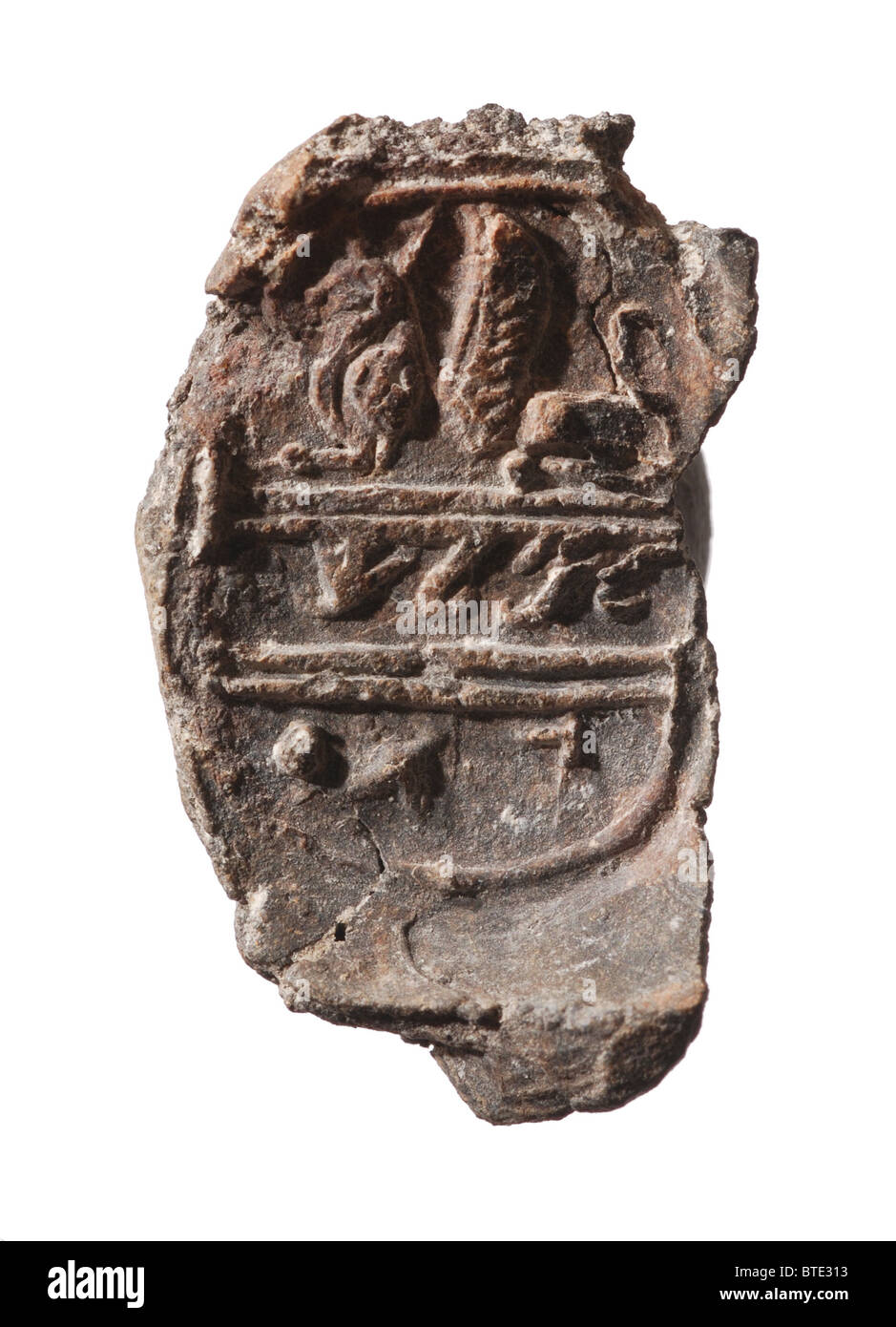 5389. Bullah argile (impression de sceau) inscrite dans l'Hébreu ancien 'L'Meleh Gat' (appartenance) au roi de Gath, ch. 8e. C. C.-B. Banque D'Images