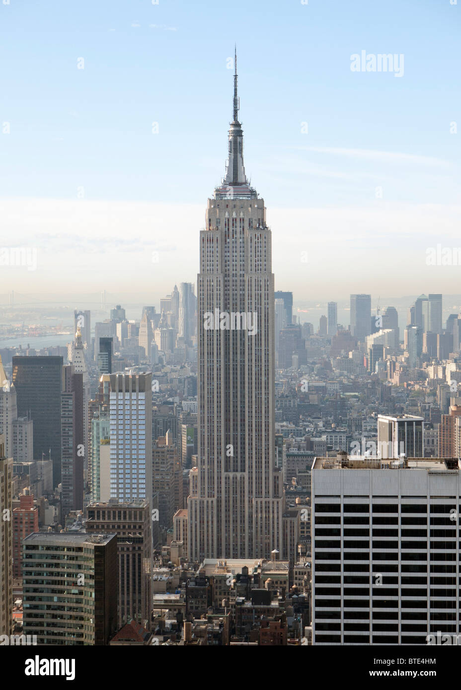 Vue sur l'Empire State Building de Manhattan New York USA Banque D'Images