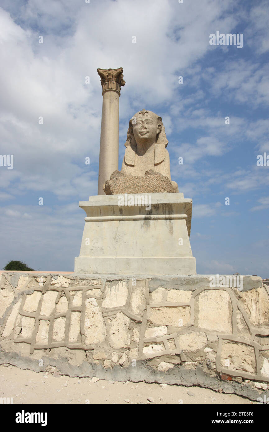 La colonne de Pompée à Alexandrie, Egypte Banque D'Images