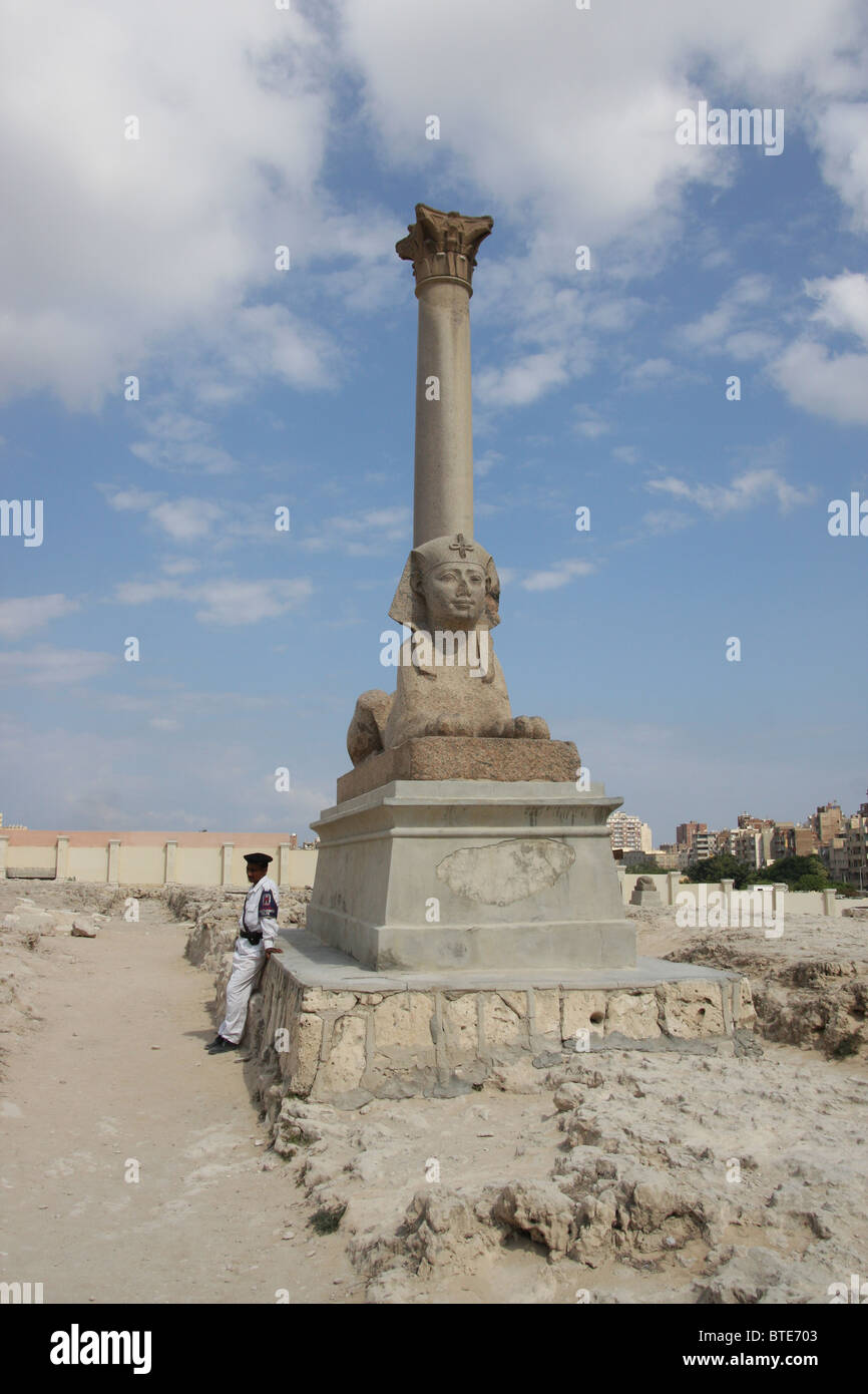La colonne de Pompée à Alexandrie, Egypte Banque D'Images