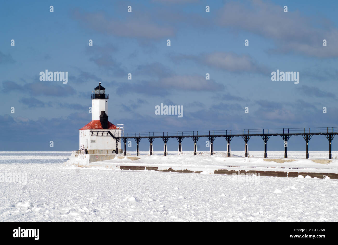 Michigan City East Pierhead Lighthouse Banque D'Images