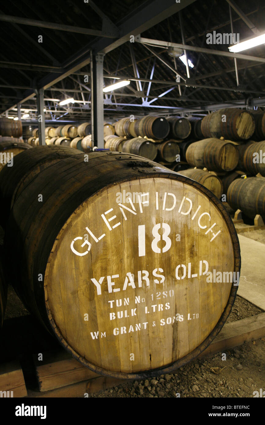 La distillerie de Glenfiddich, Dufftown, Keith, Banffshire, Ecosse Banque D'Images