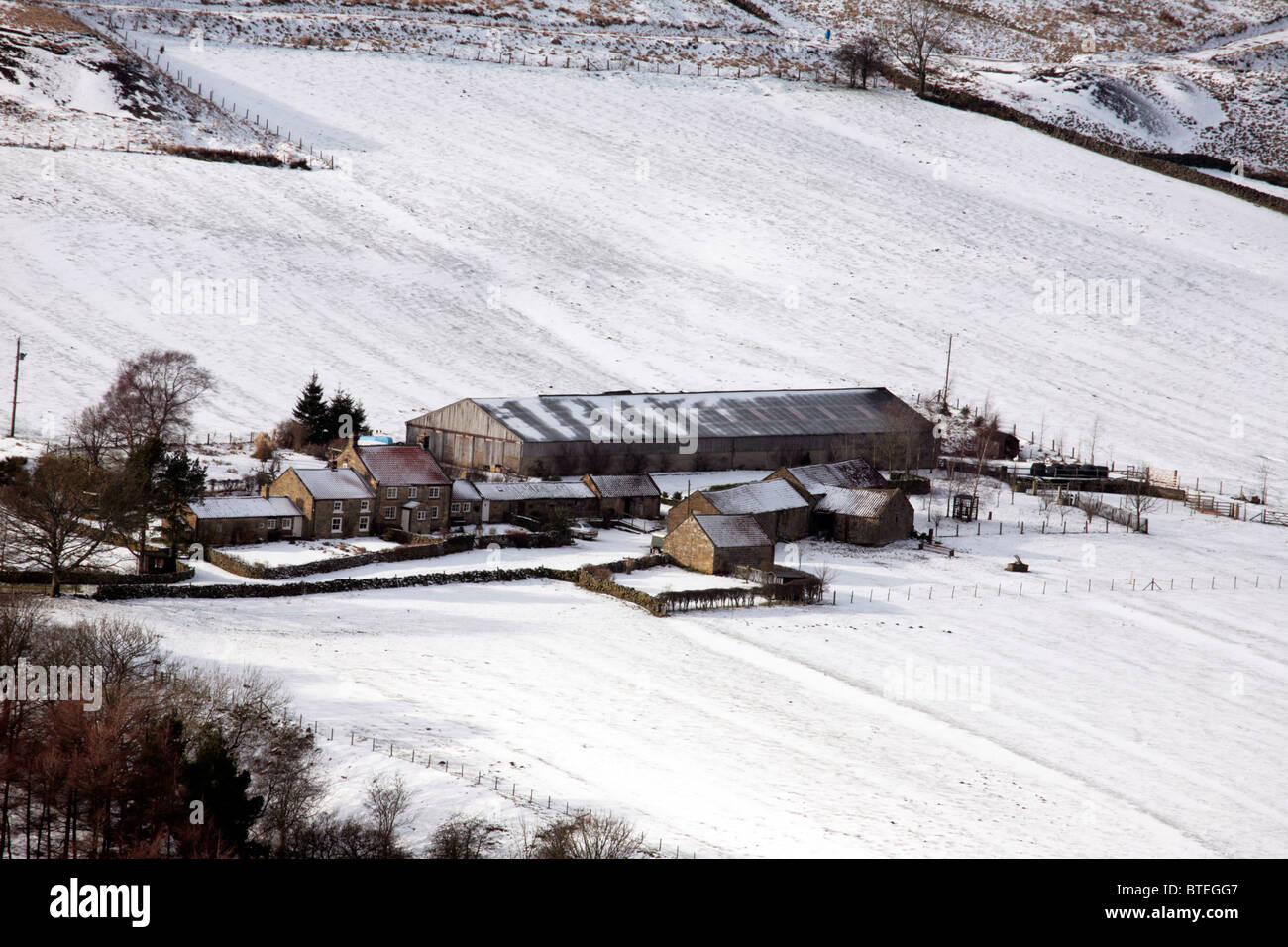 Ferme de montagne en hiver, Bilsdale North York Moors National Park ; Banque D'Images